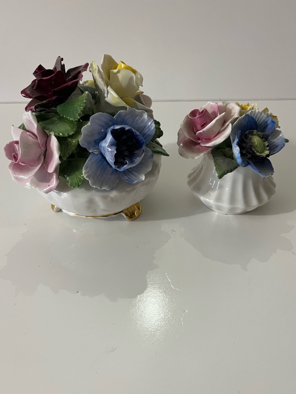 Radnor Staffordshire England Bone China Floral Vases x 2